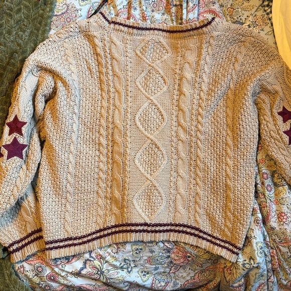 TAYLOR SWIFT Folklore HOLIDAY EDITION Cardigan Sweater med / lg Burgundy STARS - Picture 9 of 15